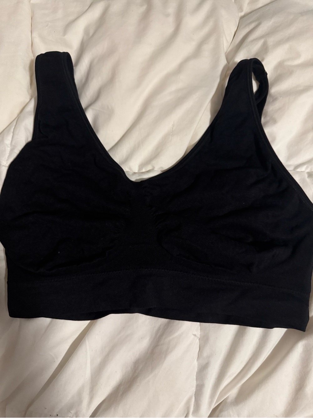 Source Unknown Black Wireless Seamless Sports Bra